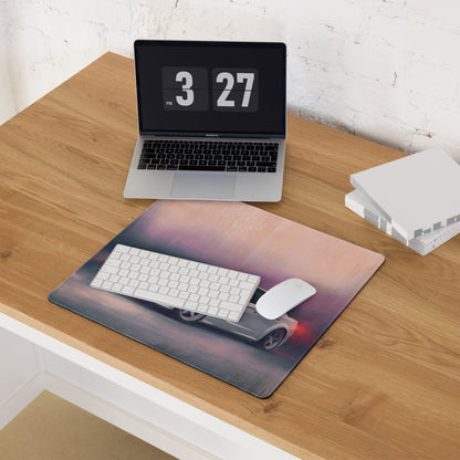 Dodge Charger Inspired White Knuckle SRT Desk Mat – Low-Friction Cloth Setup Mousepad