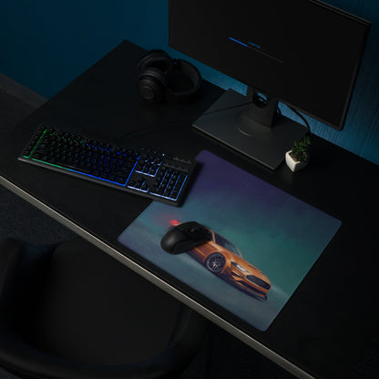 Ford Mustang Inspired Orange Fury Drift Desk Mat – High-Precision XL Gaming Mousepad