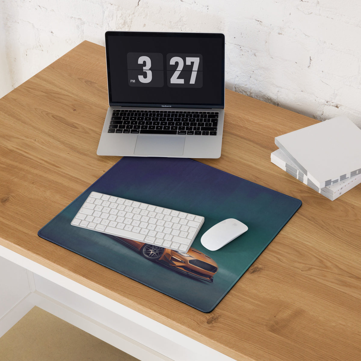 Ford Mustang Inspired Orange Fury Drift Desk Mat – High-Precision XL Gaming Mousepad