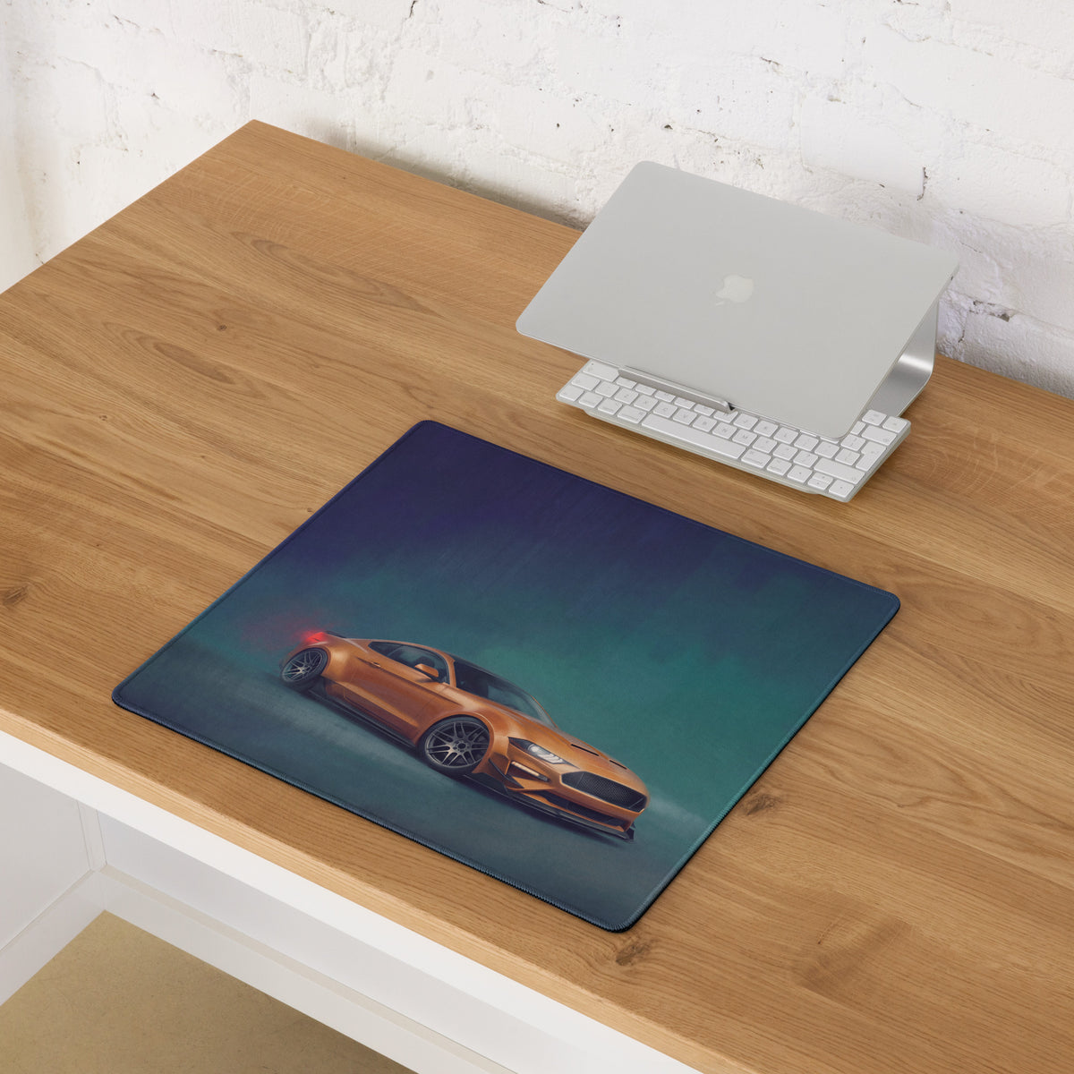 Ford Mustang Inspired Orange Fury Drift Desk Mat – High-Precision XL Gaming Mousepad