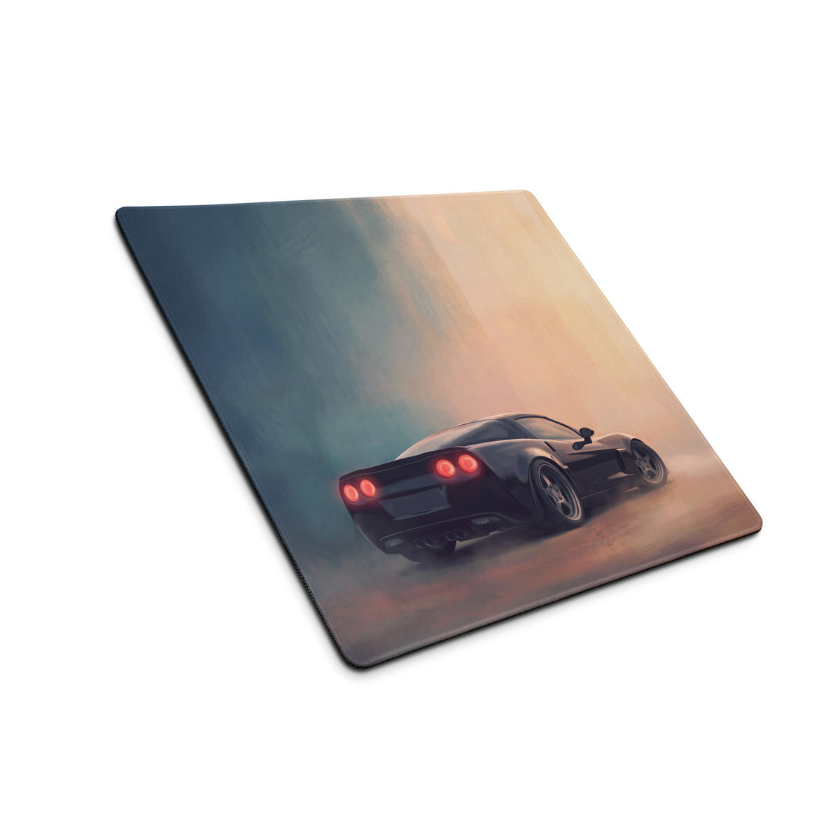 Chevrolet Corvette C6 Inspired Midnight Stealth Rear Desk Mat – Low-Friction Cloth Setup Mousepad