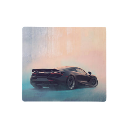 Black mclaren 720s sports car illustration on a stealth shadow xl gaming mousepad desk mat