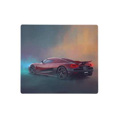 Koenigsegg agera inspired crimson drift desk mat featuring a red sports car on a low friction cloth mousepad