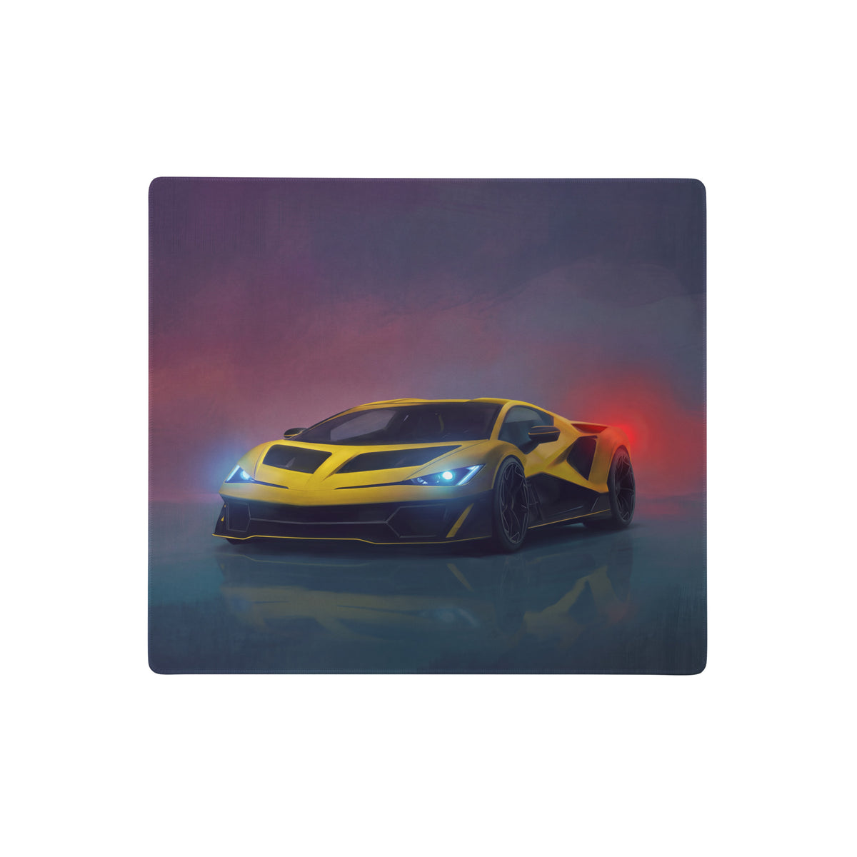 Vibrant yellow and black lamborghini revuelto inspired giallo high precision xl gaming mousepad with sports car graphic