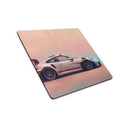 Porsche 911 GT3 RS Inspired Gaming Mouse Pad – White Sports Car Extended Desk Mat