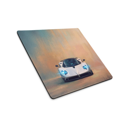 Pagani Zonda Inspired Gaming Mouse Pad – White Supercar Extended Desk Mat