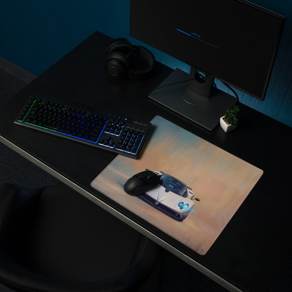 Pagani Zonda Inspired Gaming Mouse Pad – White Supercar Extended Desk Mat