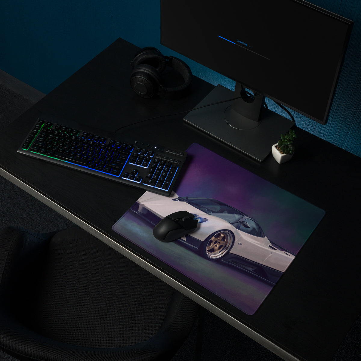Pagani Zonda Inspired Gaming Mouse Pad – White Hypercar Extended Desk Mat