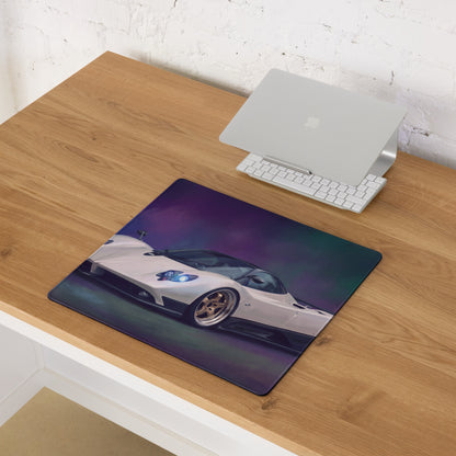 Pagani Zonda Inspired Gaming Mouse Pad – White Hypercar Extended Desk Mat