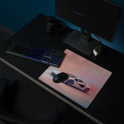 Lamborghini Countach Inspired Gaming Mouse Pad – White Supercar Extended Desk Mat