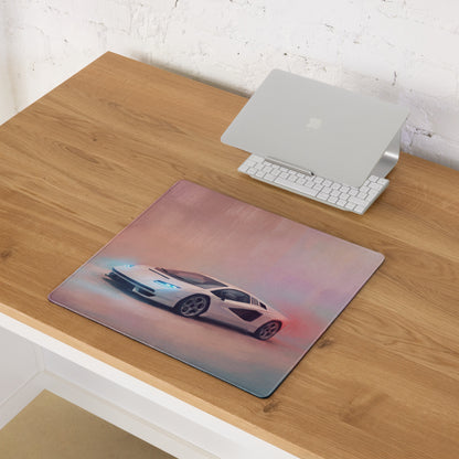 Lamborghini Countach Inspired Gaming Mouse Pad – White Supercar Extended Desk Mat