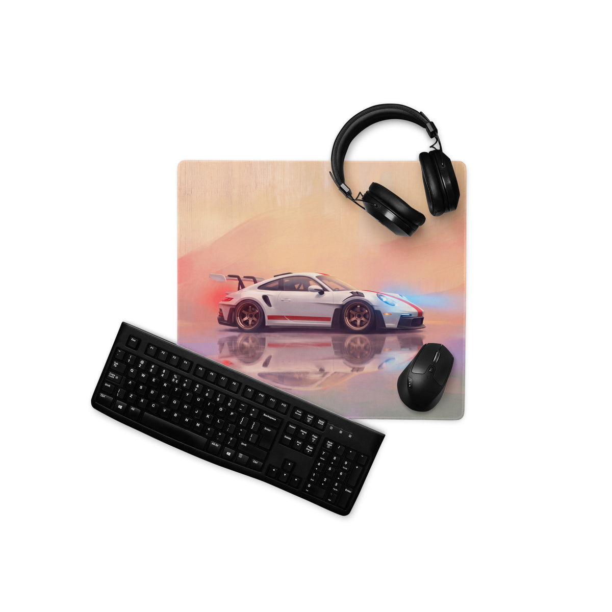 Porsche 911 GT3 RS Inspired Gaming Mouse Pad – Sunset Reflection Extended Desk Mat