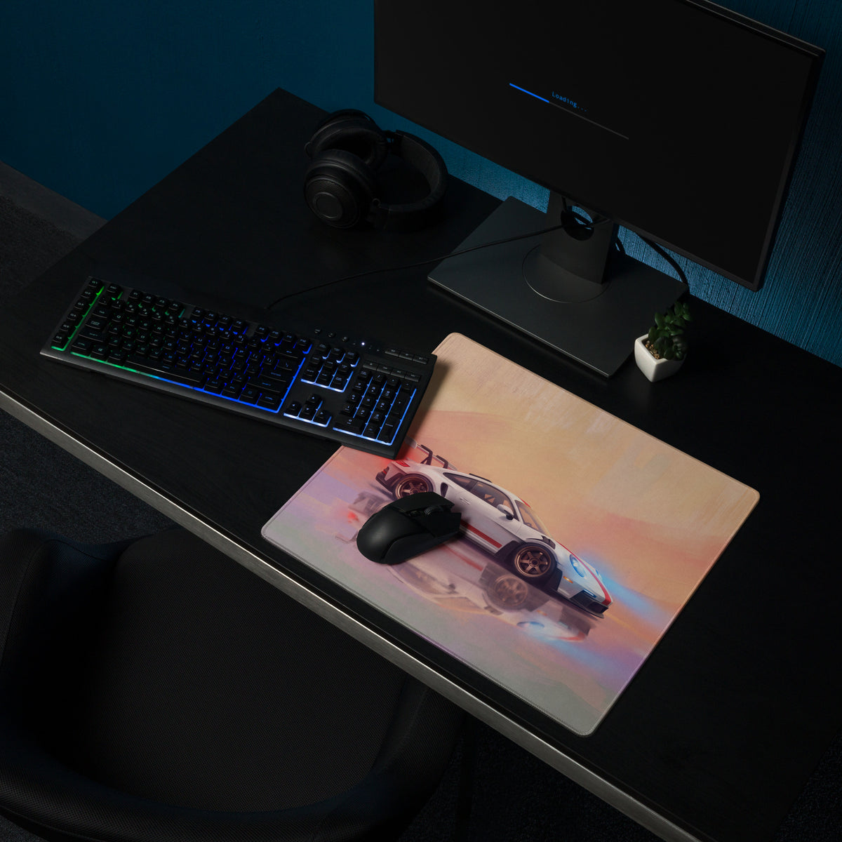 Porsche 911 GT3 RS Inspired Gaming Mouse Pad – Sunset Reflection Extended Desk Mat