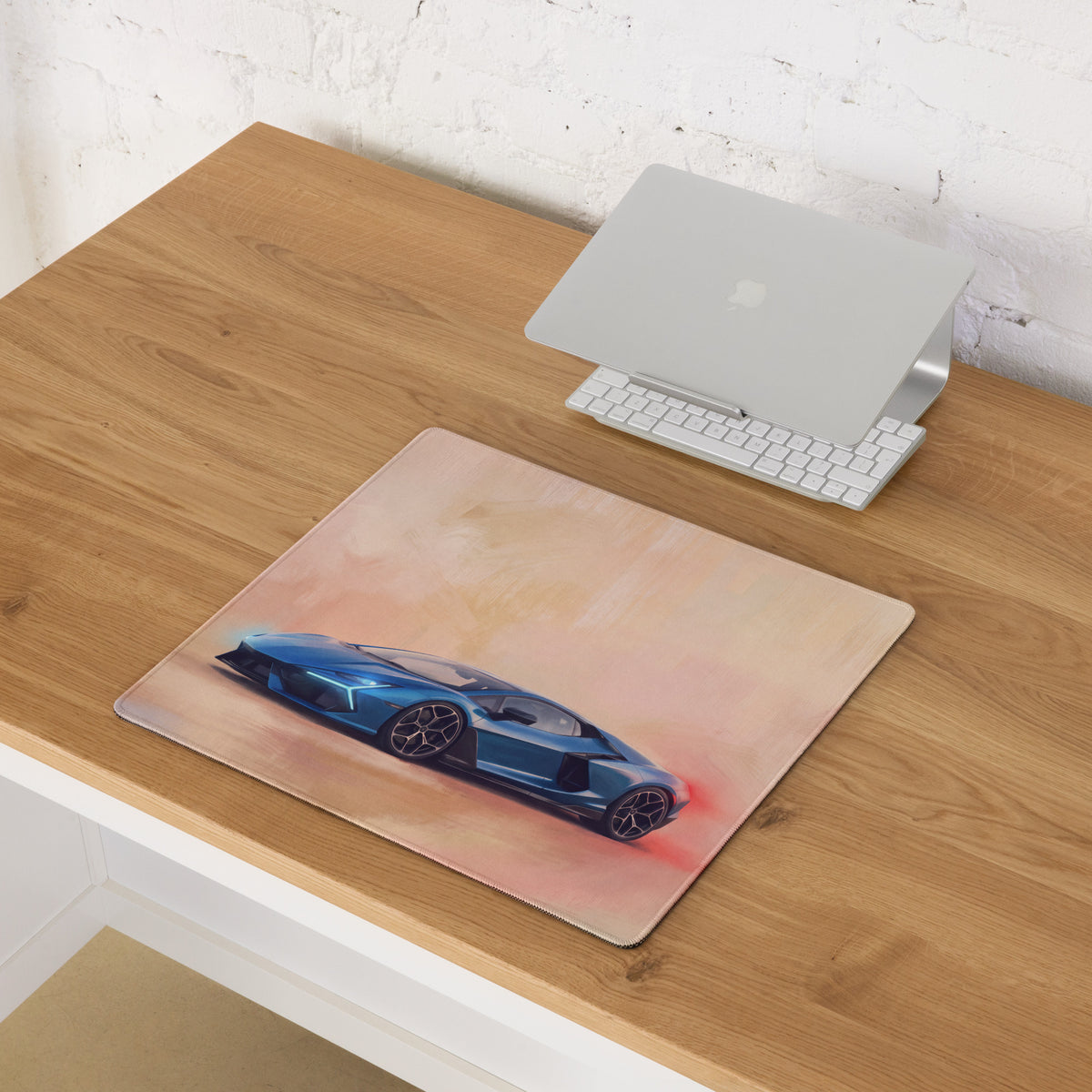 Lamborghini Revuelto Inspired Gaming Mouse Pad – Blue Supercar Extended Desk Mat
