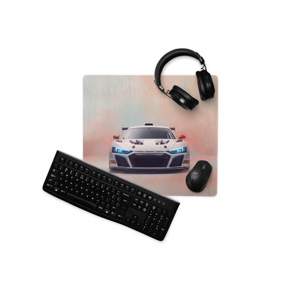 Audi R8 LMS GT3 Inspired Gaming Mouse Pad – White Race Car Extended Desk Mat