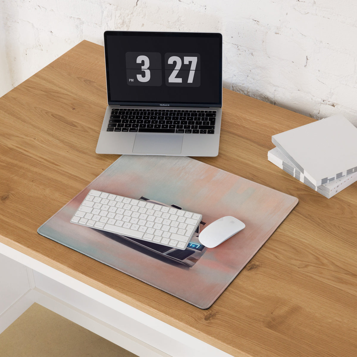 Audi R8 LMS GT3 Inspired Gaming Mouse Pad – White Race Car Extended Desk Mat