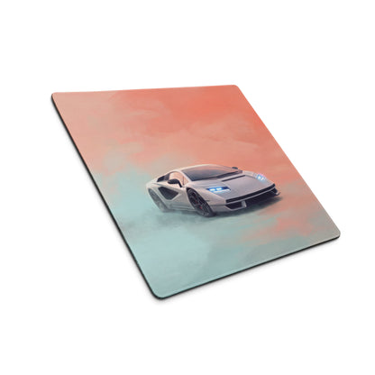 Lamborghini Countach Inspired Gaming Mouse Pad – White Supercar Extended Desk Mat