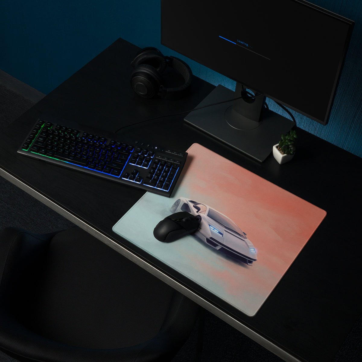 Lamborghini Countach Inspired Gaming Mouse Pad – White Supercar Extended Desk Mat