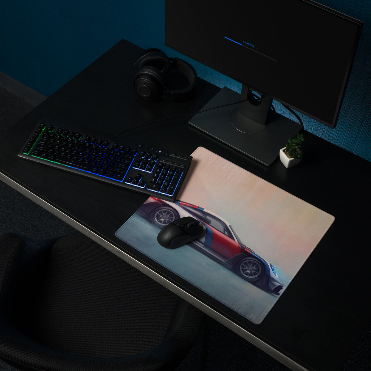 Porsche 911 GT3 RS Inspired Gaming Mouse Pad – Red, White & Blue Race Car Extended Desk Mat