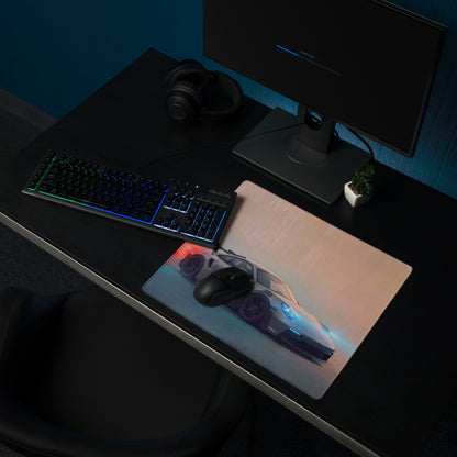 Porsche 911 GT3 RS Inspired Gaming Mouse Pad – Silver Sports Car Extended Desk Mat