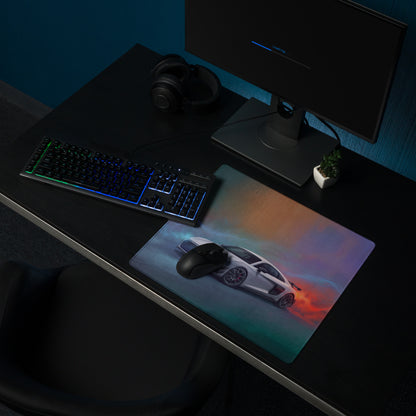 Audi R8 LMS Inspired Gaming Mouse Pad – White Race Car Extended Desk Mat