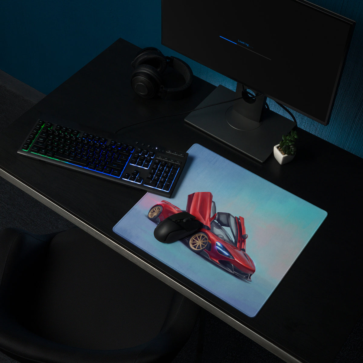 McLaren P1 Inspired Gaming Mouse Pad – Red Hypercar Extended Desk Mat