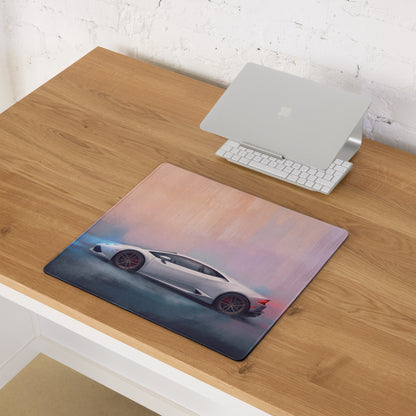 Lamborghini Huracán Inspired Gaming Mouse Pad – White Supercar Extended Desk Mat