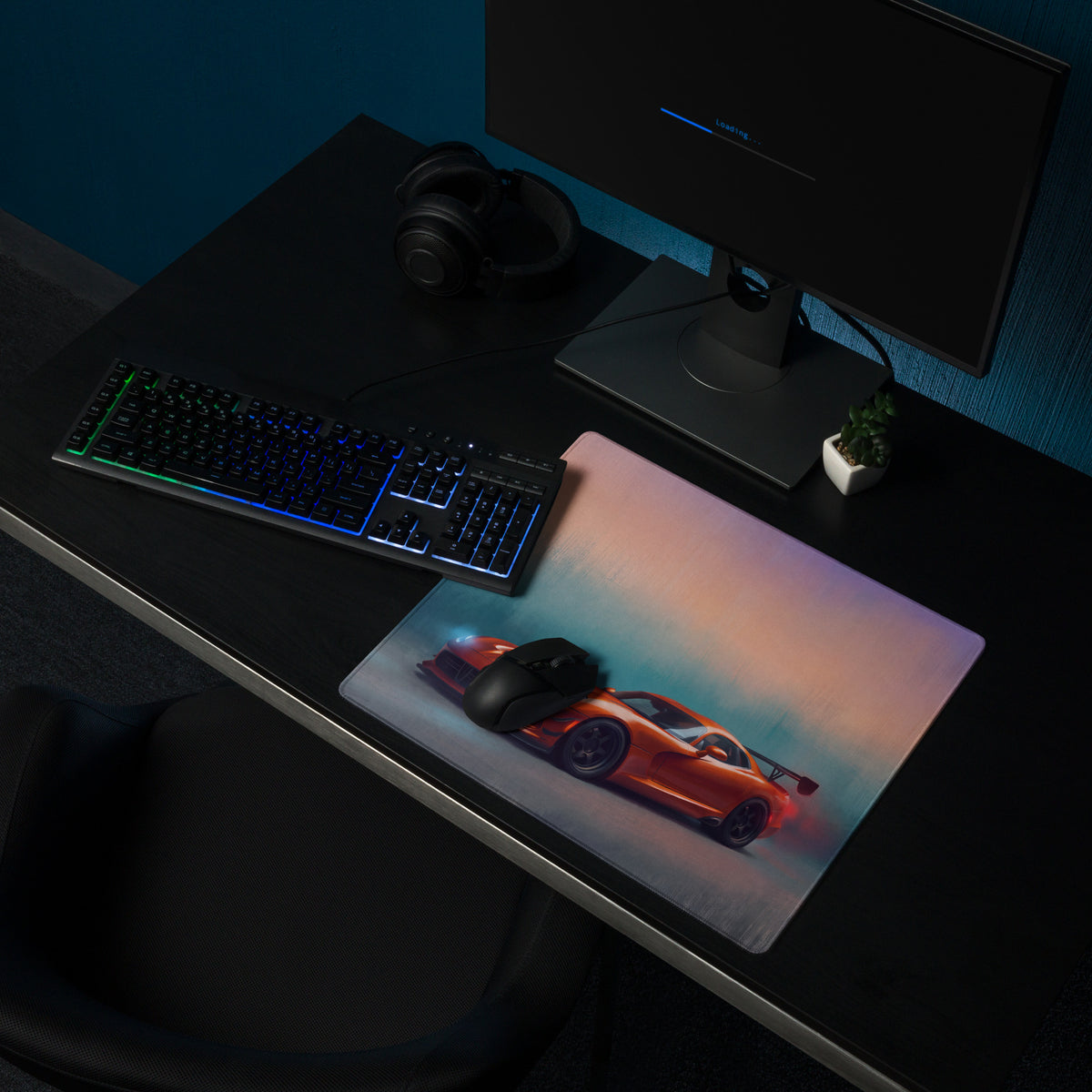 Dodge Viper ACR Inspired Gaming Mouse Pad – Orange Track Car Extended Desk Mat
