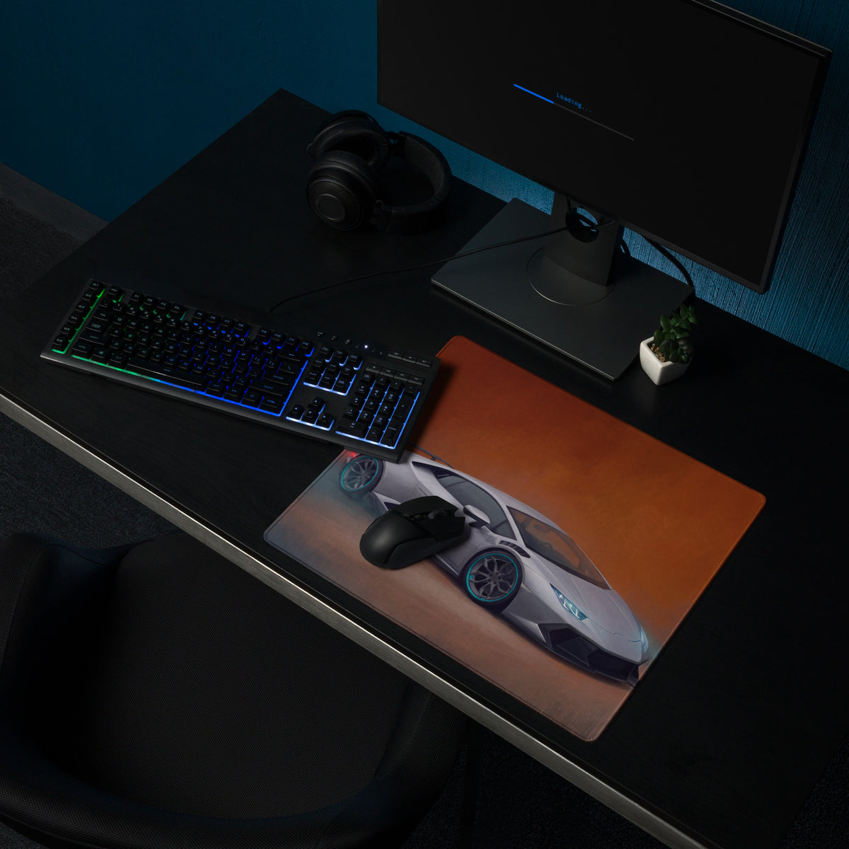 Lamborghini Huracán Inspired Gaming Mouse Pad – White Supercar Extended Desk Mat