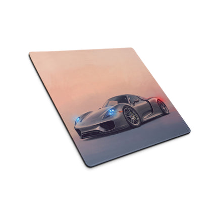 Porsche 918 Spyder Inspired Gaming Mouse Pad – Silver Hypercar Extended Desk Mat