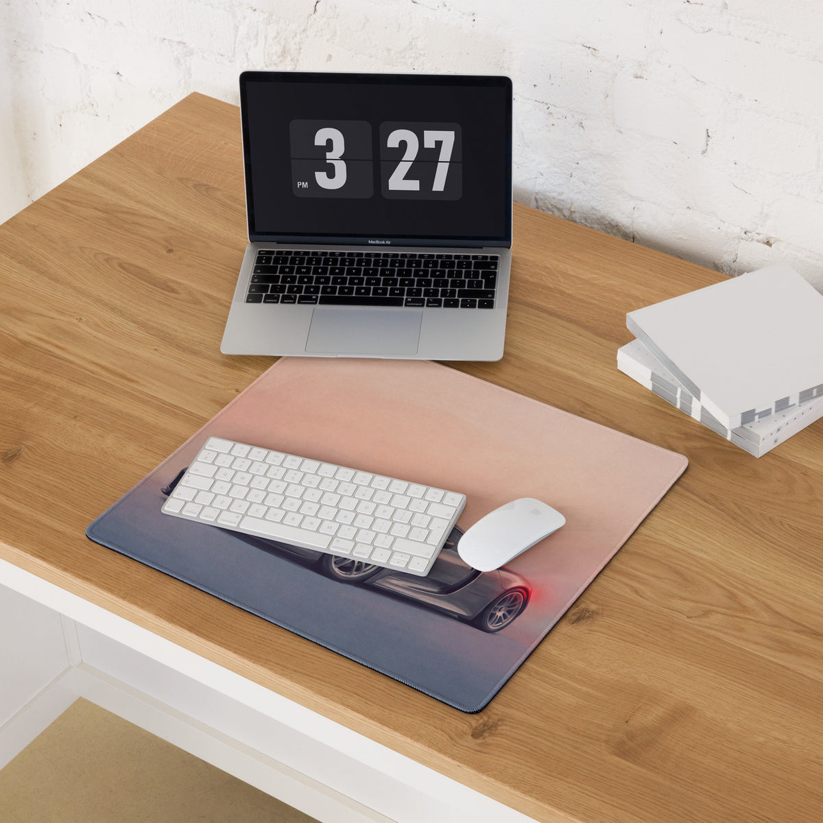 Porsche 918 Spyder Inspired Gaming Mouse Pad – Silver Hypercar Extended Desk Mat