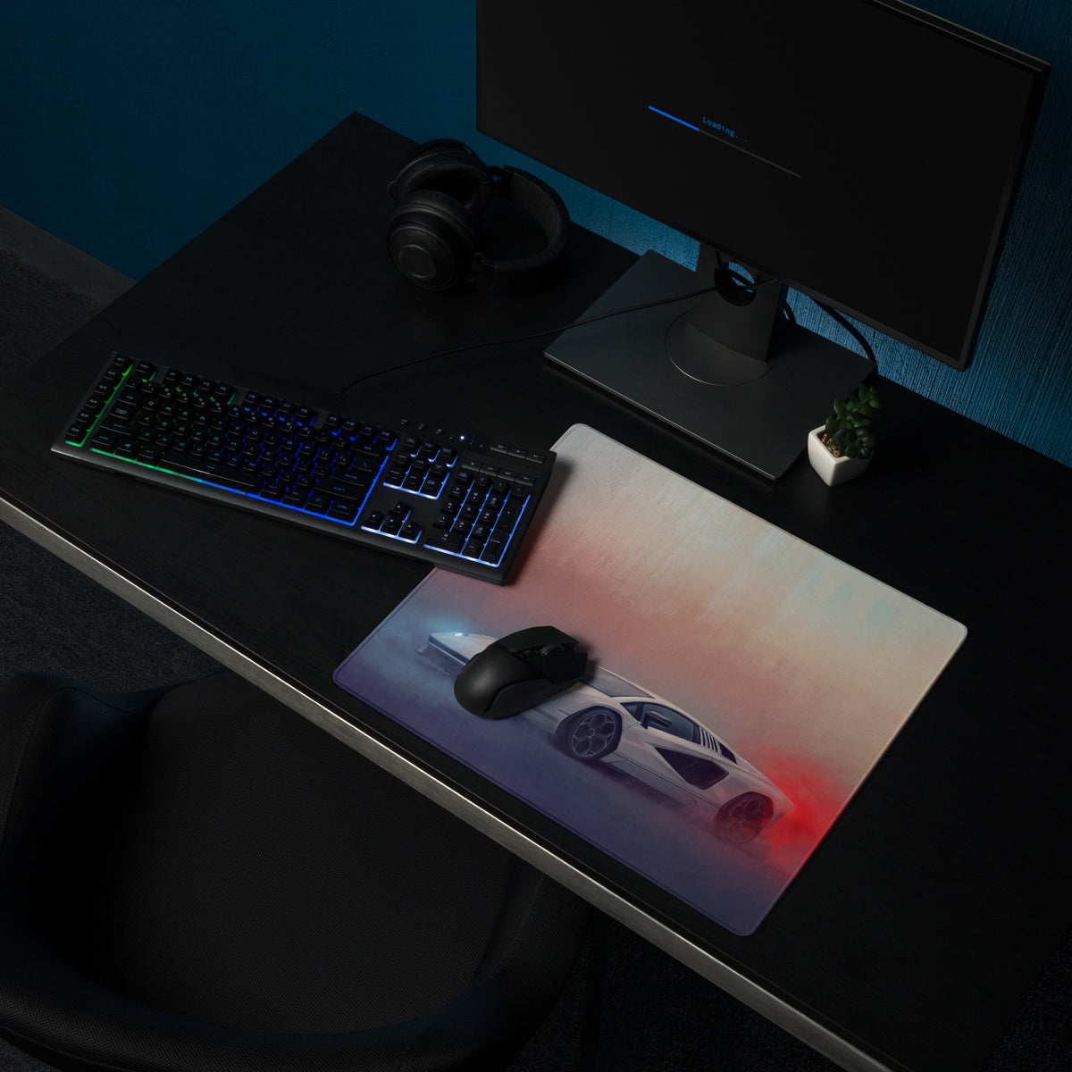 Lamborghini Countach Inspired Gaming Mouse Pad – White Supercar Extended Desk Mat