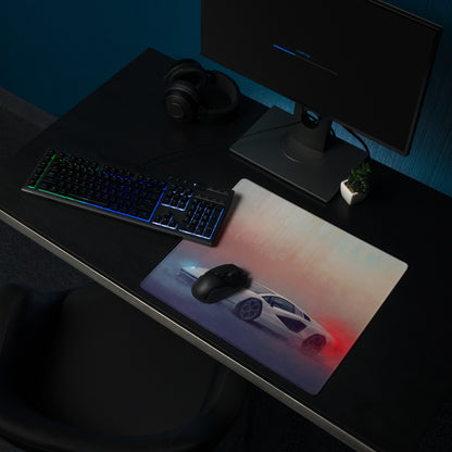 Lamborghini Countach Inspired Gaming Mouse Pad – White Supercar Extended Desk Mat