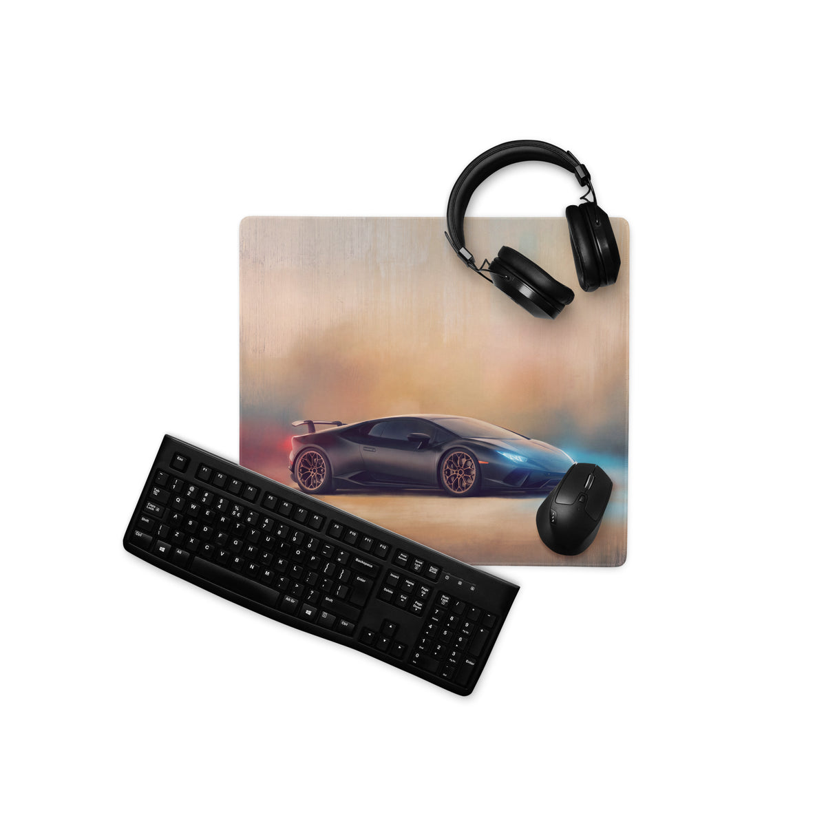 Lamborghini Huracán Inspired Gaming Mouse Pad – Black Supercar Extended Desk Mat