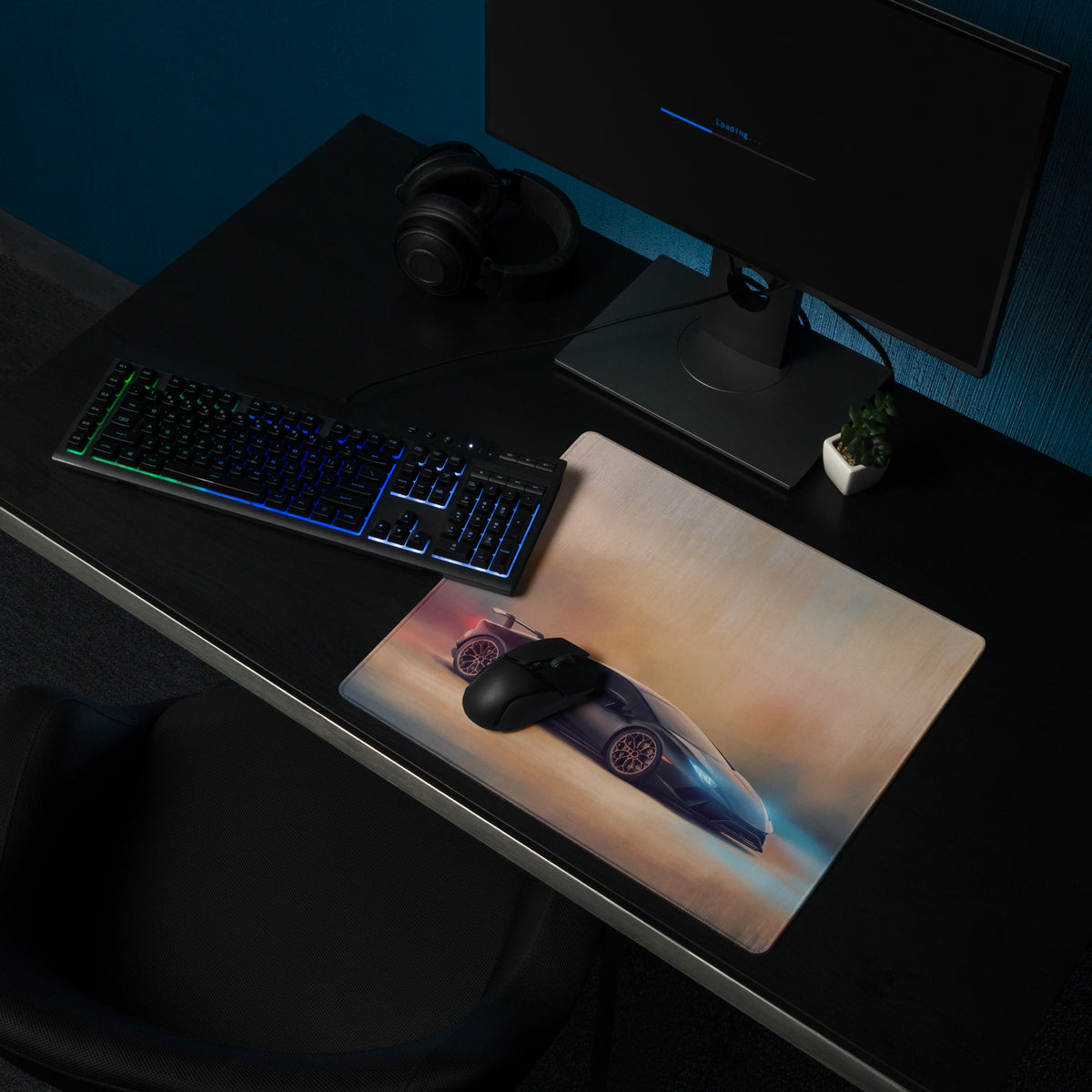 Lamborghini Huracán Inspired Gaming Mouse Pad – Black Supercar Extended Desk Mat