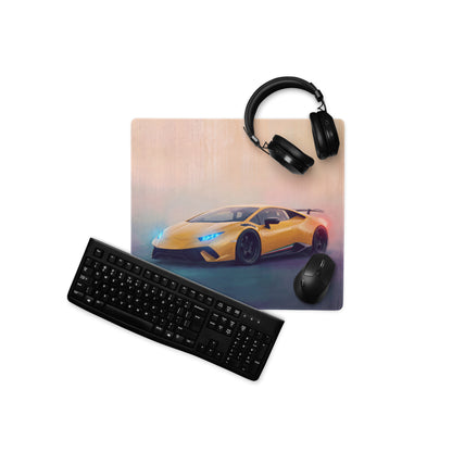 Lamborghini Huracán Inspired Gaming Mouse Pad – Yellow Supercar Extended Desk Mat