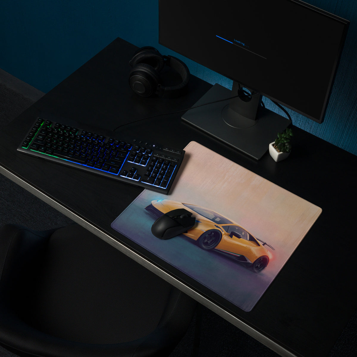 Lamborghini Huracán Inspired Gaming Mouse Pad – Yellow Supercar Extended Desk Mat
