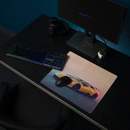 Lamborghini Huracán Inspired Gaming Mouse Pad – Yellow Supercar Extended Desk Mat