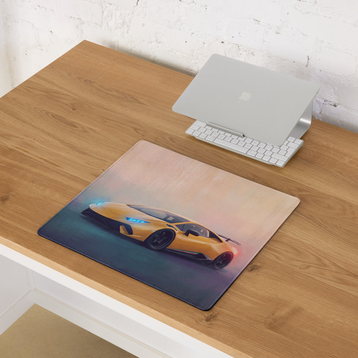 Lamborghini Huracán Inspired Gaming Mouse Pad – Yellow Supercar Extended Desk Mat