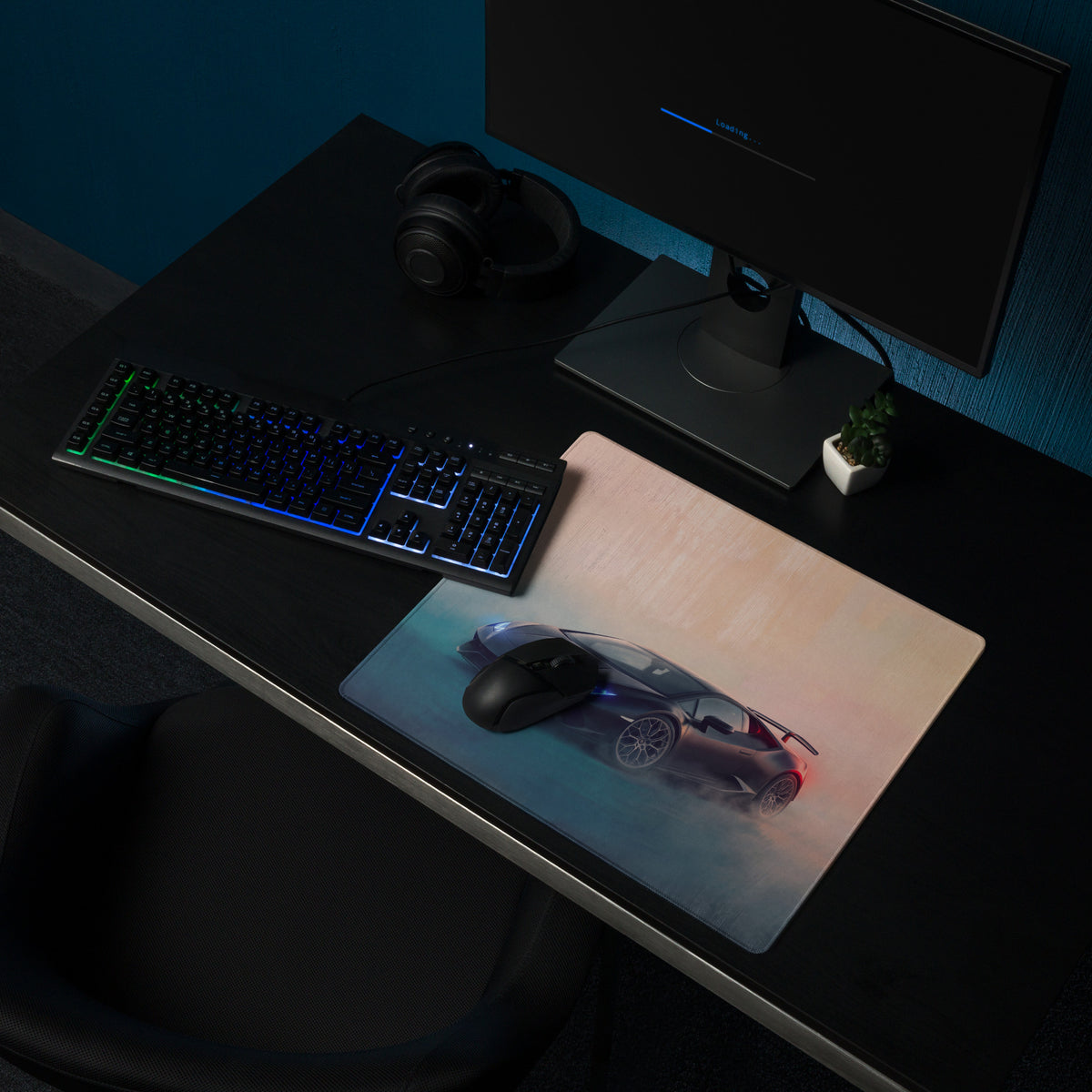 Lamborghini Huracán Inspired Gaming Mouse Pad – Black Supercar Extended Desk Mat