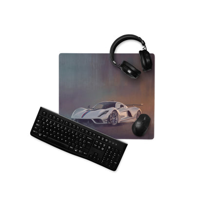 Hennessey Venom F5 Inspired Gaming Mouse Pad – White Hypercar Extended Desk Mat