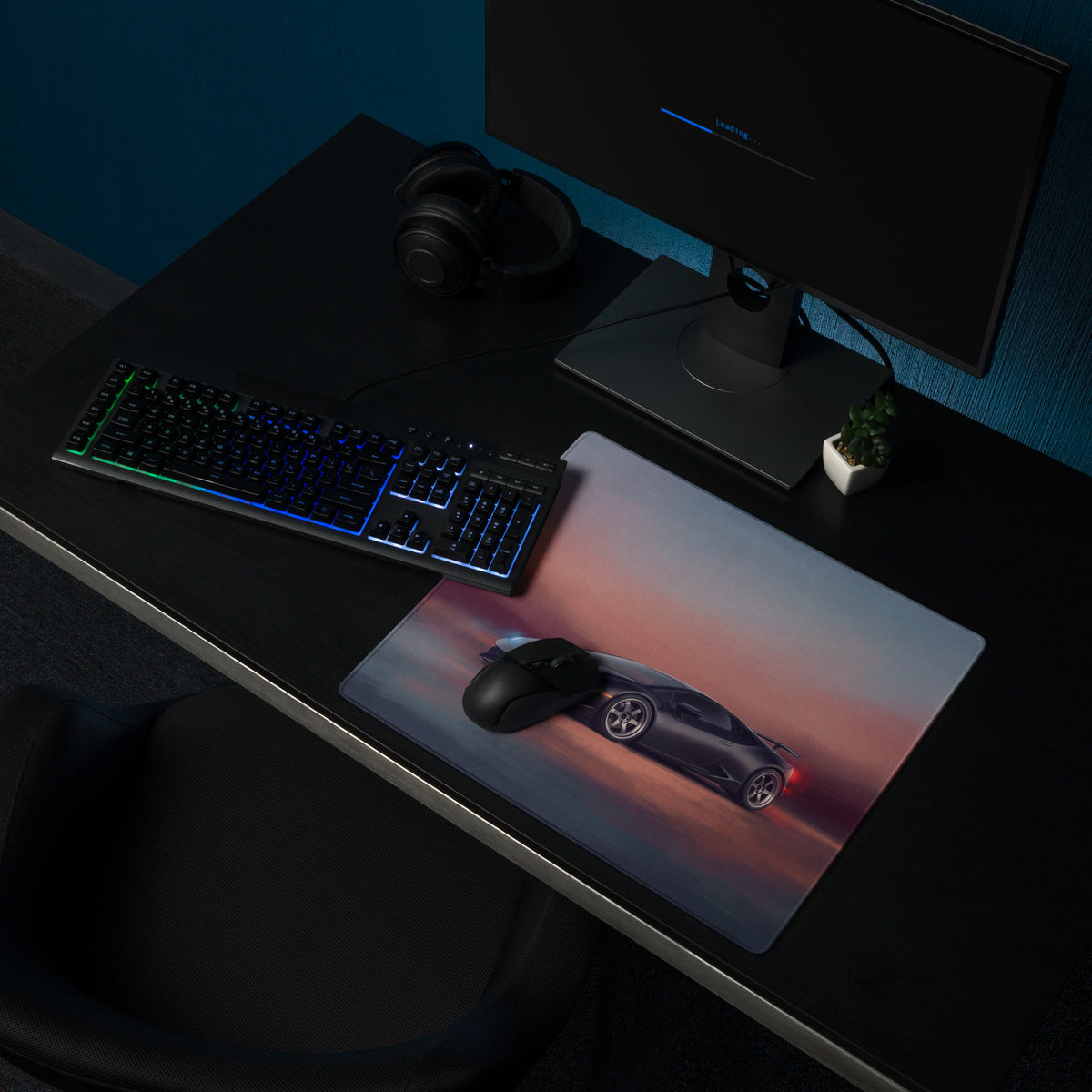Lamborghini Huracán Inspired Gaming Mouse Pad – Black Supercar Extended Desk Mat