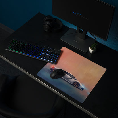 Lamborghini Huracán Inspired Gaming Mouse Pad – White Supercar Extended Desk Mat