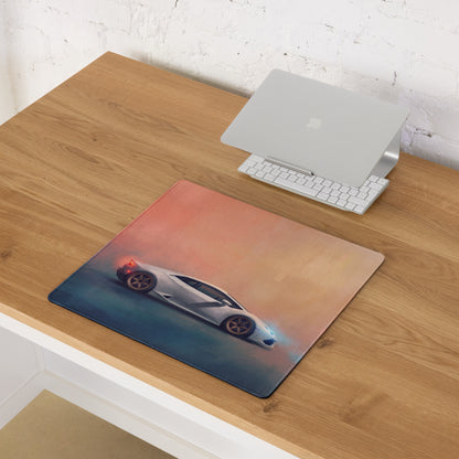 Lamborghini Huracán Inspired Gaming Mouse Pad – White Supercar Extended Desk Mat