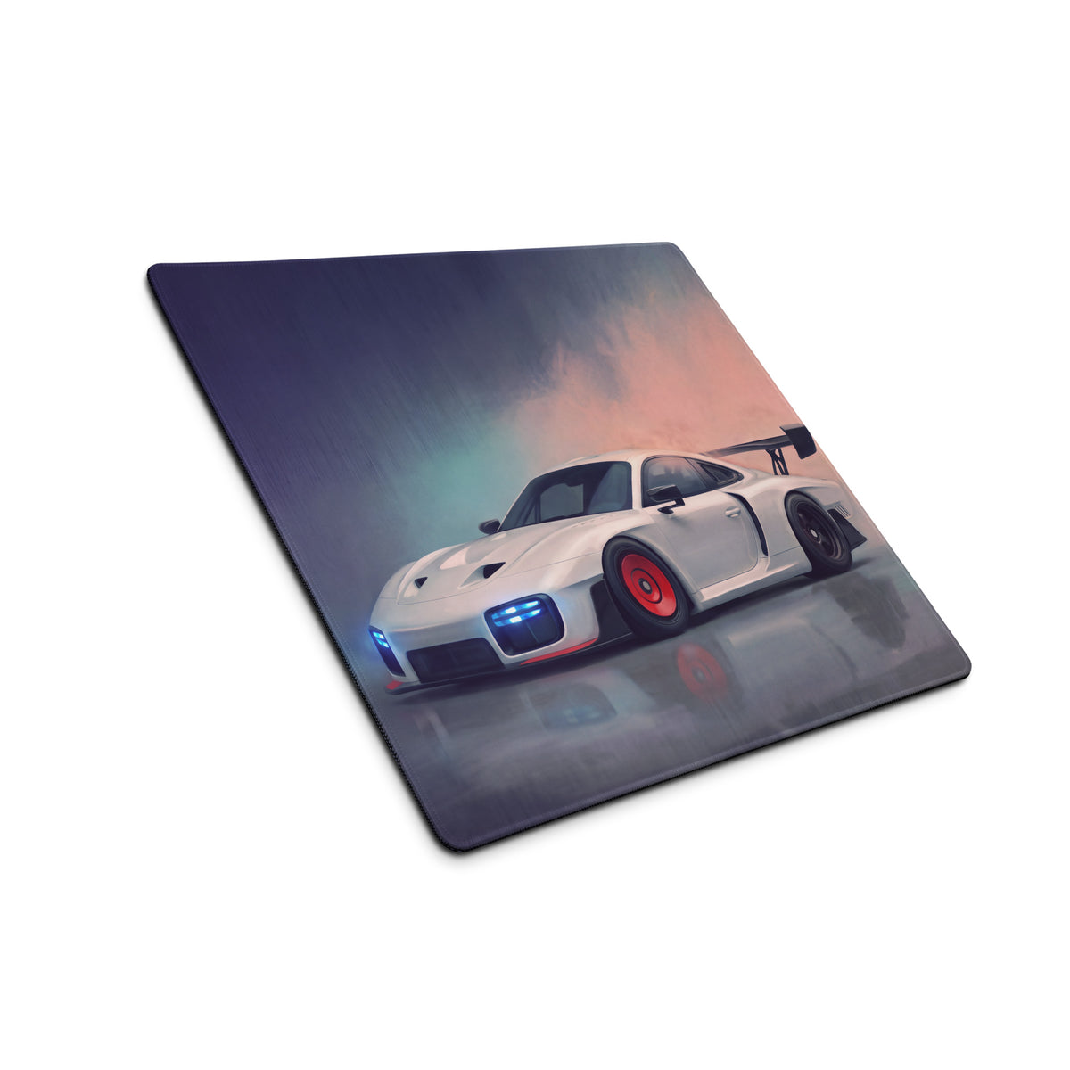 Porsche 911 GT3 RS Inspired Gaming Mouse Pad – White Race Car Extended Desk Mat