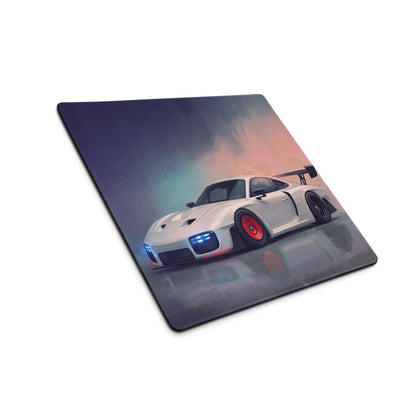 Porsche 911 GT3 RS Inspired Gaming Mouse Pad – White Race Car Extended Desk Mat