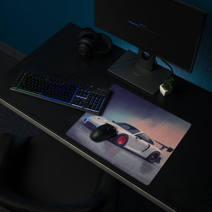 Porsche 911 GT3 RS Inspired Gaming Mouse Pad – White Race Car Extended Desk Mat