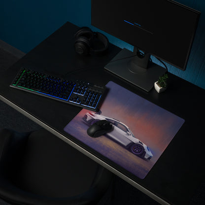 Porsche 911 GT3 RS Inspired Gaming Mouse Pad – White Race Car Extended Desk Mat