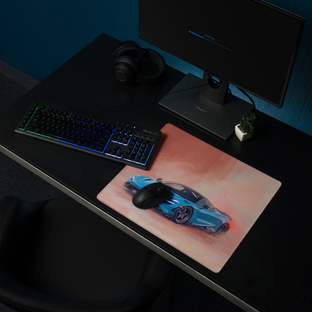 McLaren 720S Inspired Gaming Mouse Pad – Blue Supercar Extended Desk Mat