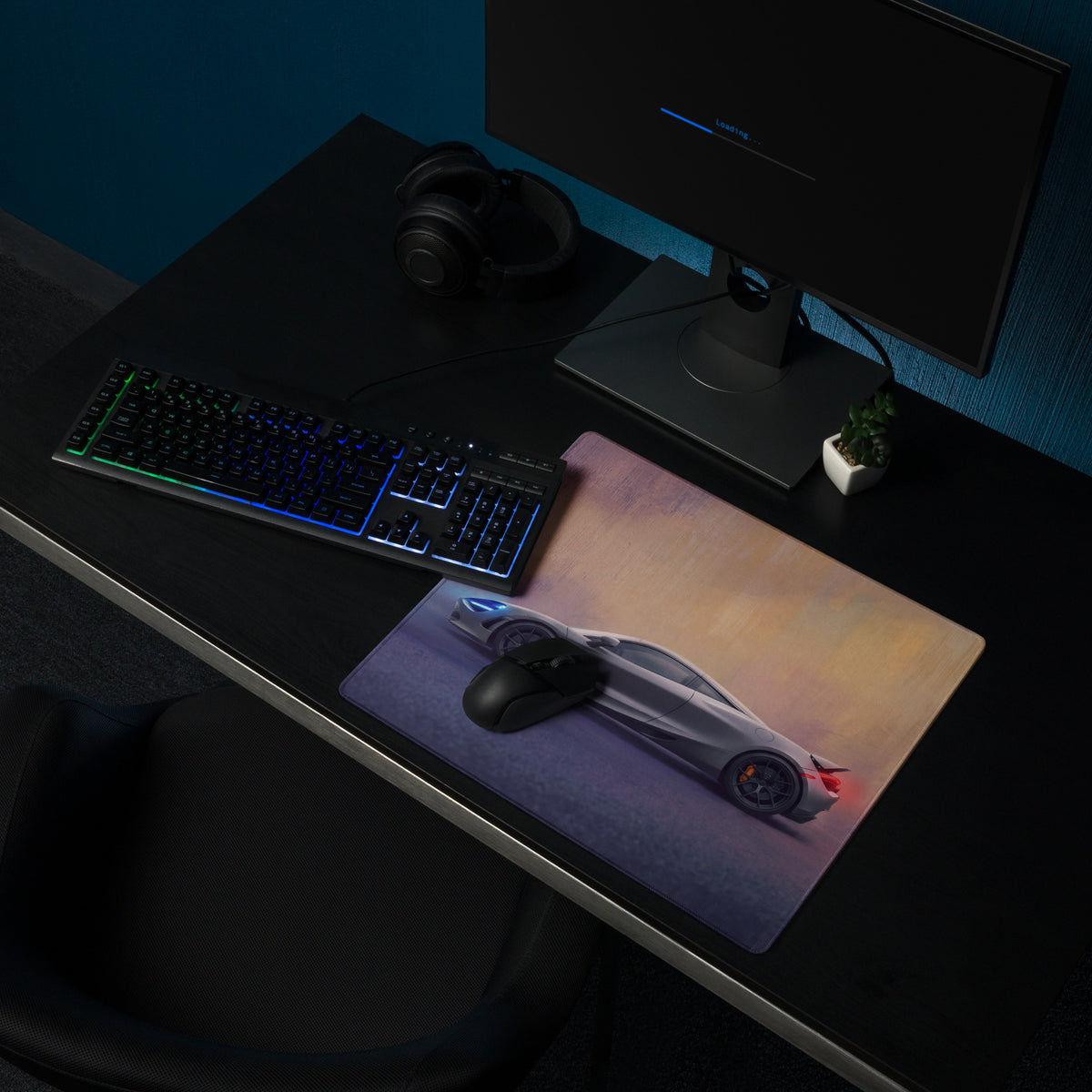 McLaren 720S Inspired Gaming Mouse Pad – Silver Supercar Extended Desk Mat